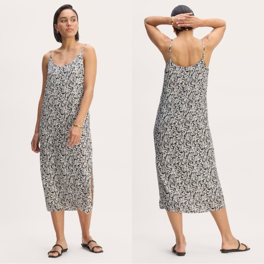 NWT Everlane Women’s The Summer Slip Dress Sleeveless Black Bone Mini Floral 6